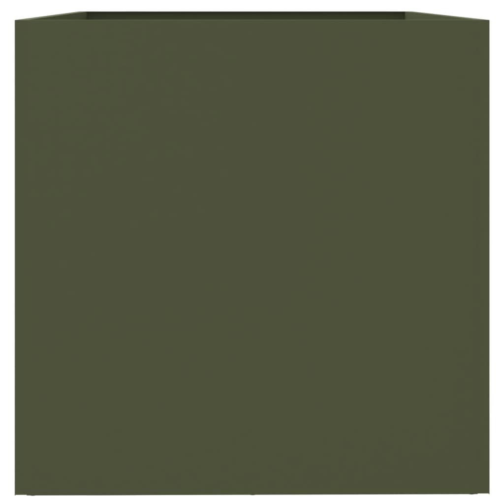 vidaXL Jardinieră, verde măsliniu, 62x40x39 cm, oțel vidaXL Jardinieră, verde măsliniu, 62x40x39 cm, oțel