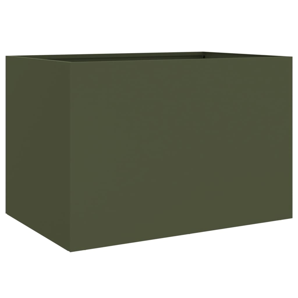 vidaXL Jardinieră, verde măsliniu, 62x40x39 cm, oțel vidaXL Jardinieră, verde măsliniu, 62x40x39 cm, oțel