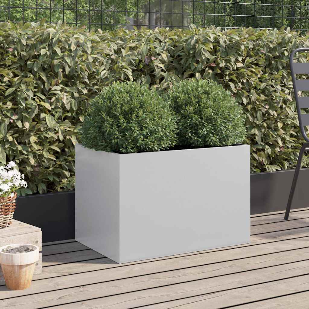 vidaXL Jardinieră, argintiu, 62x40x39 cm, oțel galvanizat vidaXL Jardinieră, argintiu, 62x40x39 cm, oțel galvanizat