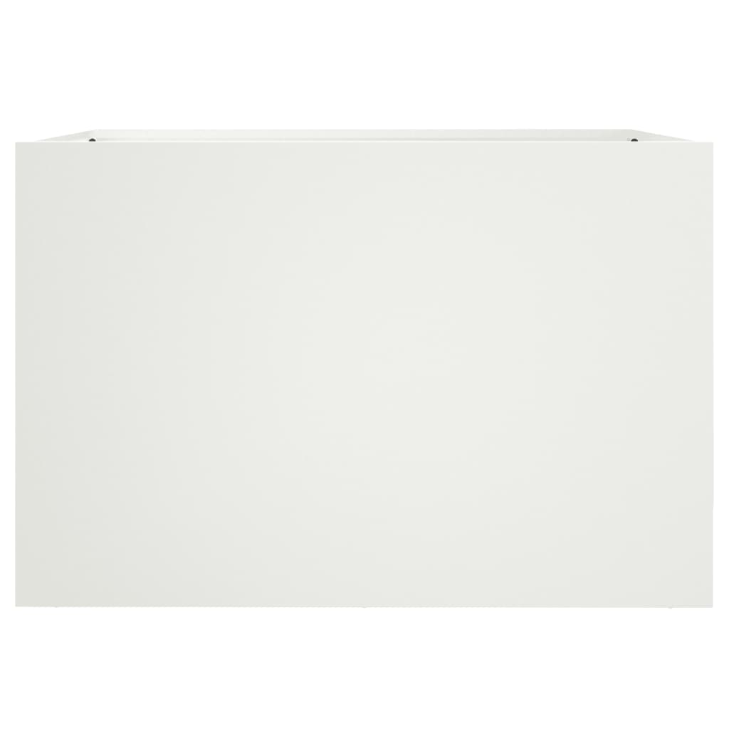 vidaXL Jardinieră, alb, 62x47x46 cm, oțel vidaXL Jardinieră, alb, 62x47x46 cm, oțel