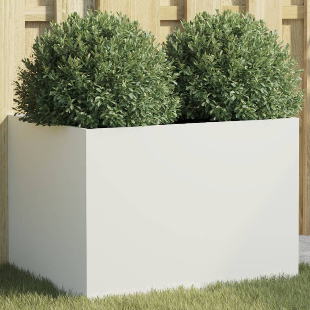 vidaXL Jardinieră, alb, 62x47x46 cm, oțel vidaXL Jardinieră, alb, 62x47x46 cm, oțel