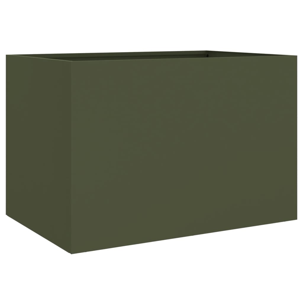 vidaXL Jardinieră, verde măsliniu, 62x47x46 cm, oțel vidaXL Jardinieră, verde măsliniu, 62x47x46 cm, oțel