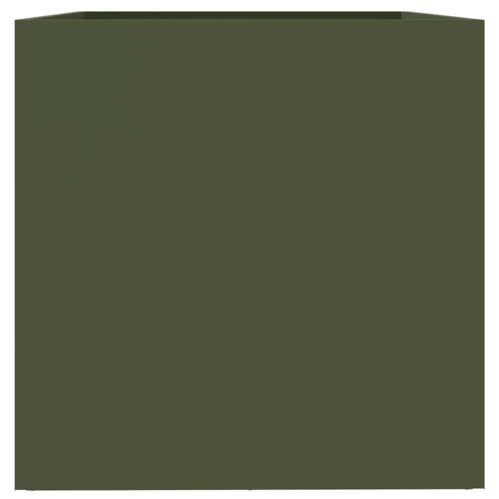 vidaXL Jardinieră, verde măsliniu, 62x47x46 cm, oțel vidaXL Jardinieră, verde măsliniu, 62x47x46 cm, oțel