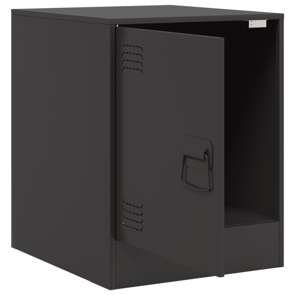 vidaXL Noptiere, 2 buc., negru, 34,5x39x44 cm, oțel vidaXL Noptiere, 2 buc., negru, 34,5x39x44 cm, oțel