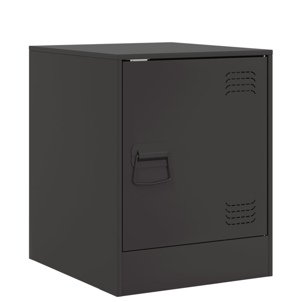 vidaXL Noptiere, 2 buc., negru, 34,5x39x44 cm, oțel vidaXL Noptiere, 2 buc., negru, 34,5x39x44 cm, oțel