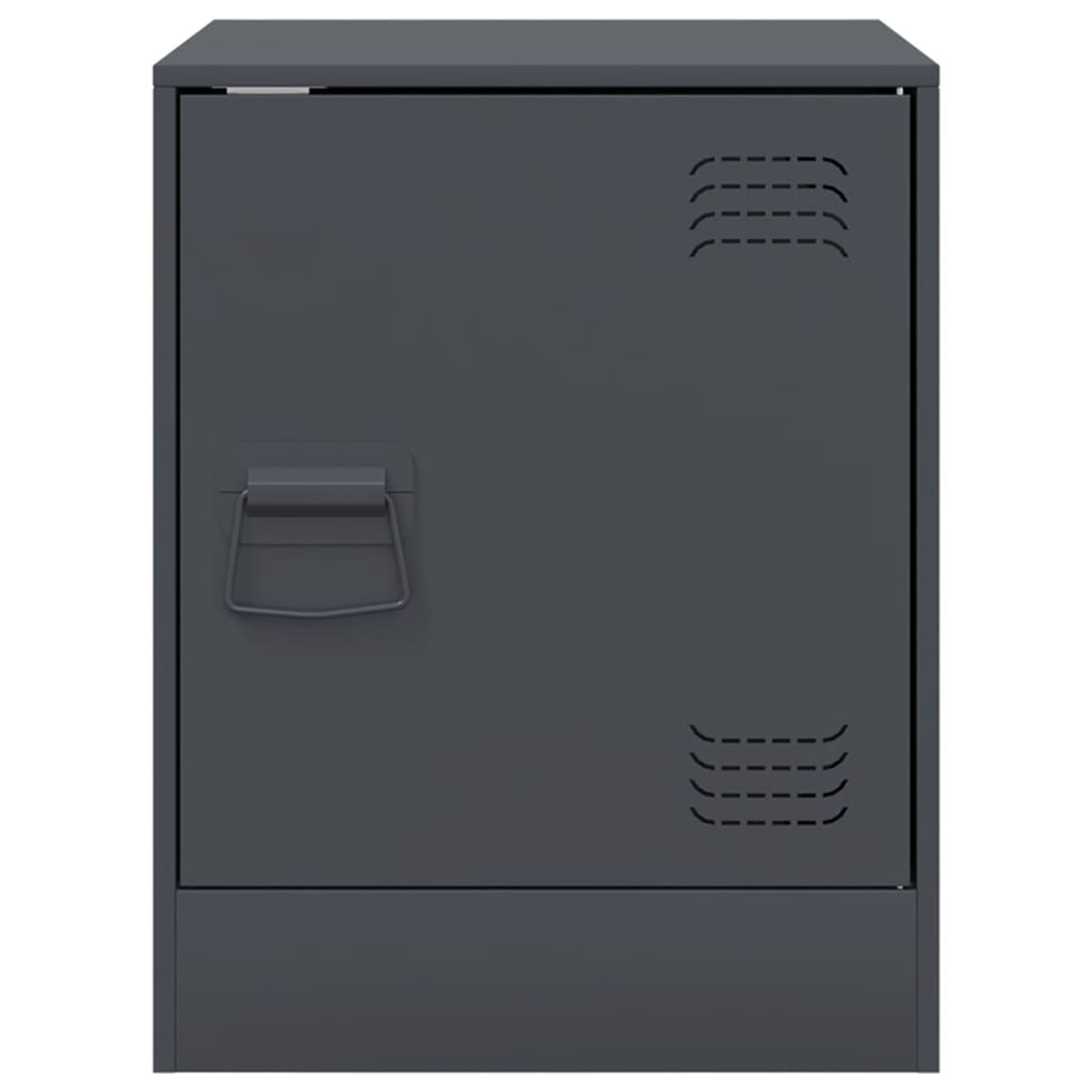 vidaXL Noptiere, 2 buc., antracit, 34,5x39x44 cm, oțel vidaXL Noptiere, 2 buc., antracit, 34,5x39x44 cm, oțel