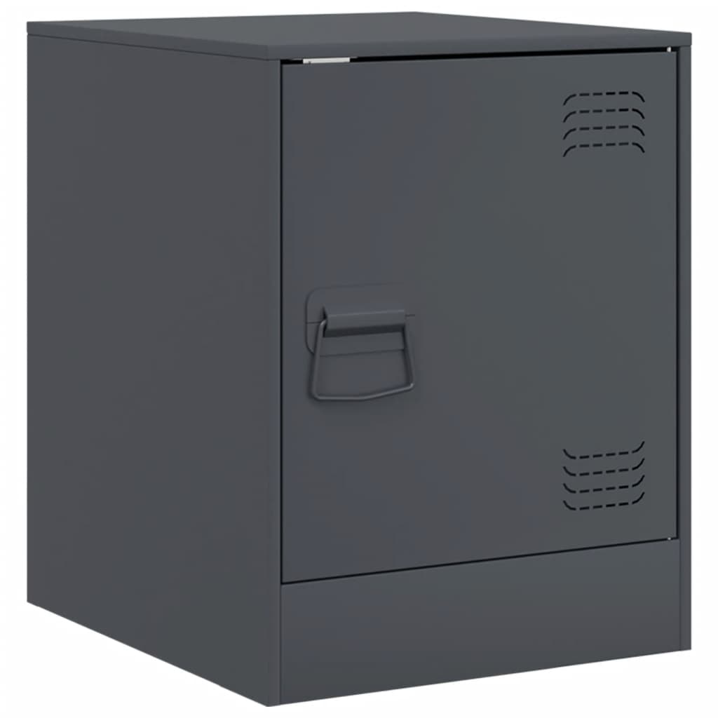vidaXL Noptiere, 2 buc., antracit, 34,5x39x44 cm, oțel vidaXL Noptiere, 2 buc., antracit, 34,5x39x44 cm, oțel
