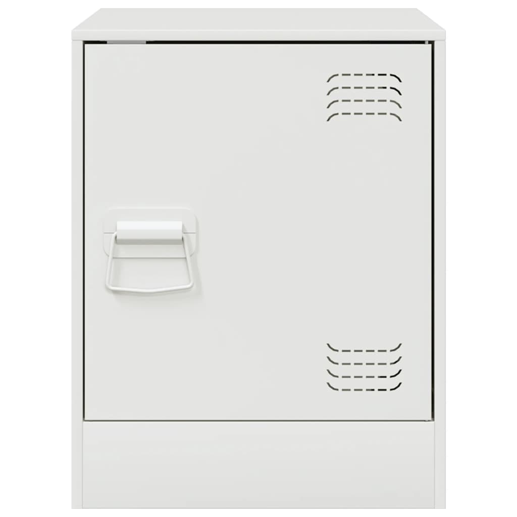 vidaXL Noptiere, 2 buc., alb, 34,5x39x44 cm, oțel