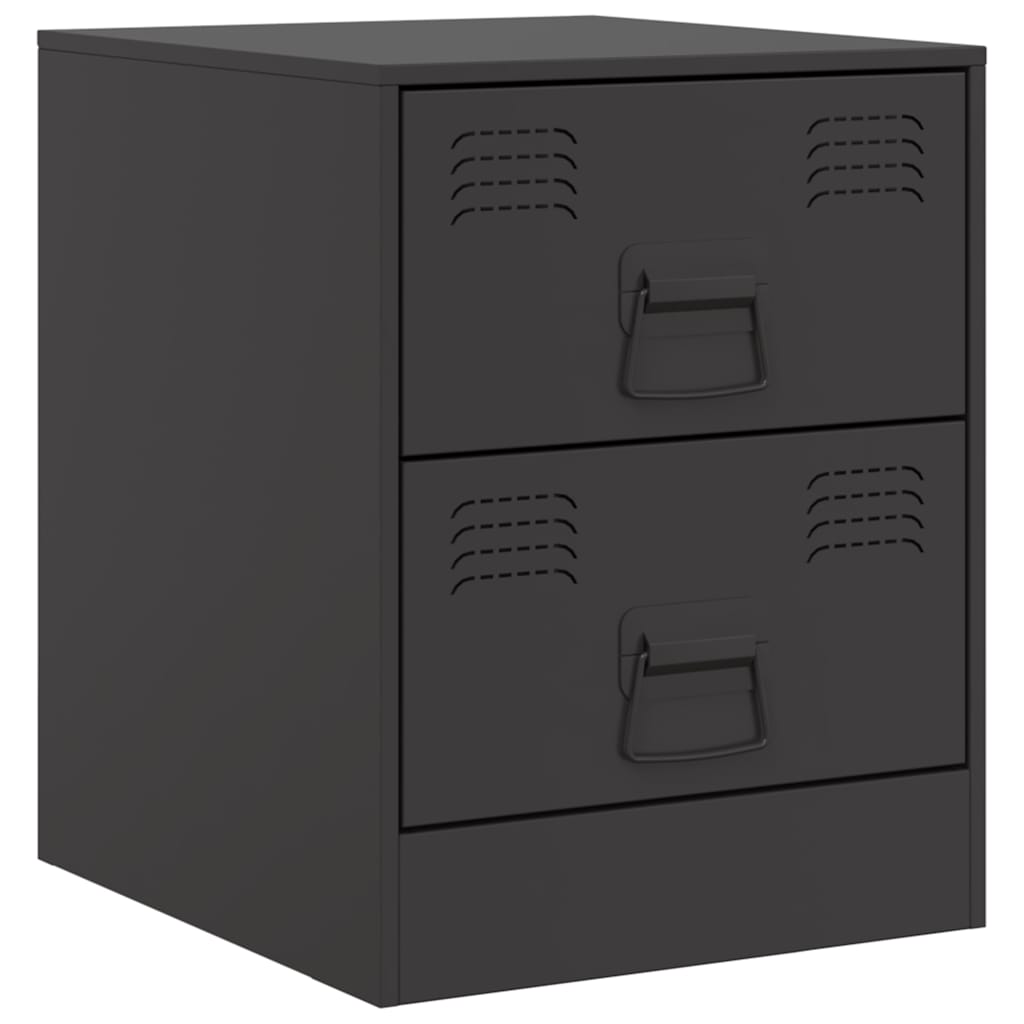 vidaXL Noptieră, negru, 34,5x39x44 cm, oțel vidaXL Noptieră, negru, 34,5x39x44 cm, oțel