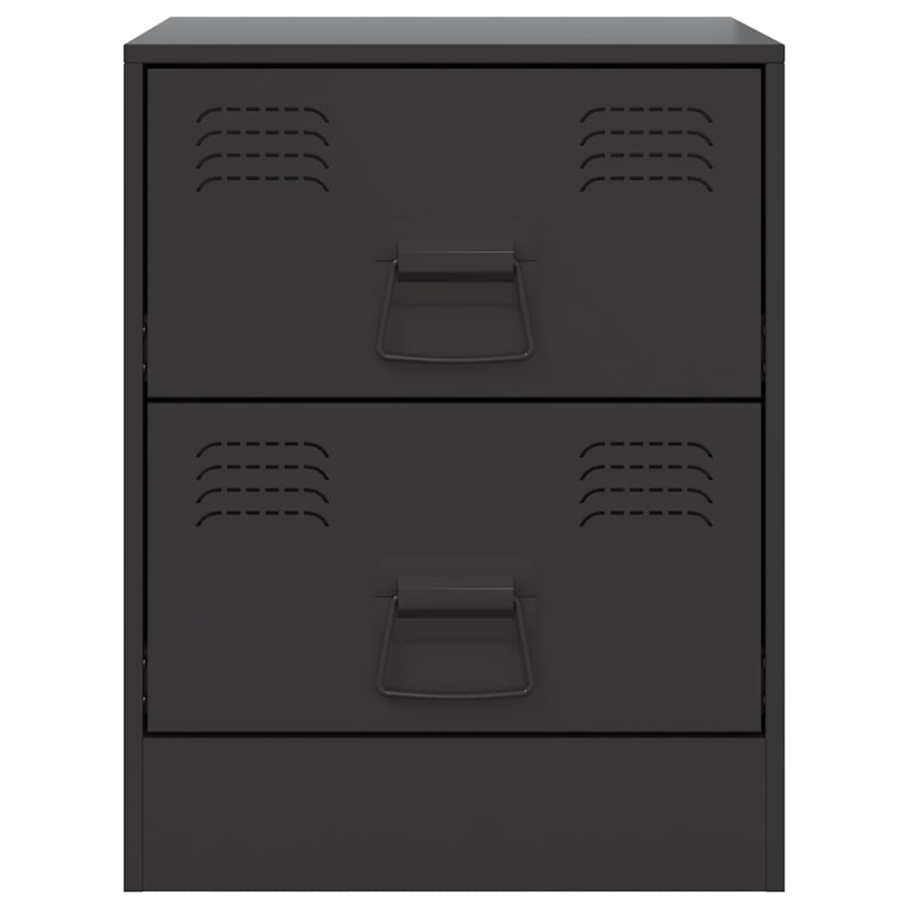 vidaXL Noptiere, 2 buc., negru, 34,5x39x44 cm, oțel vidaXL Noptiere, 2 buc., negru, 34,5x39x44 cm, oțel