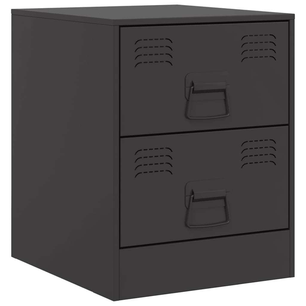 vidaXL Noptiere, 2 buc., negru, 34,5x39x44 cm, oțel vidaXL Noptiere, 2 buc., negru, 34,5x39x44 cm, oțel