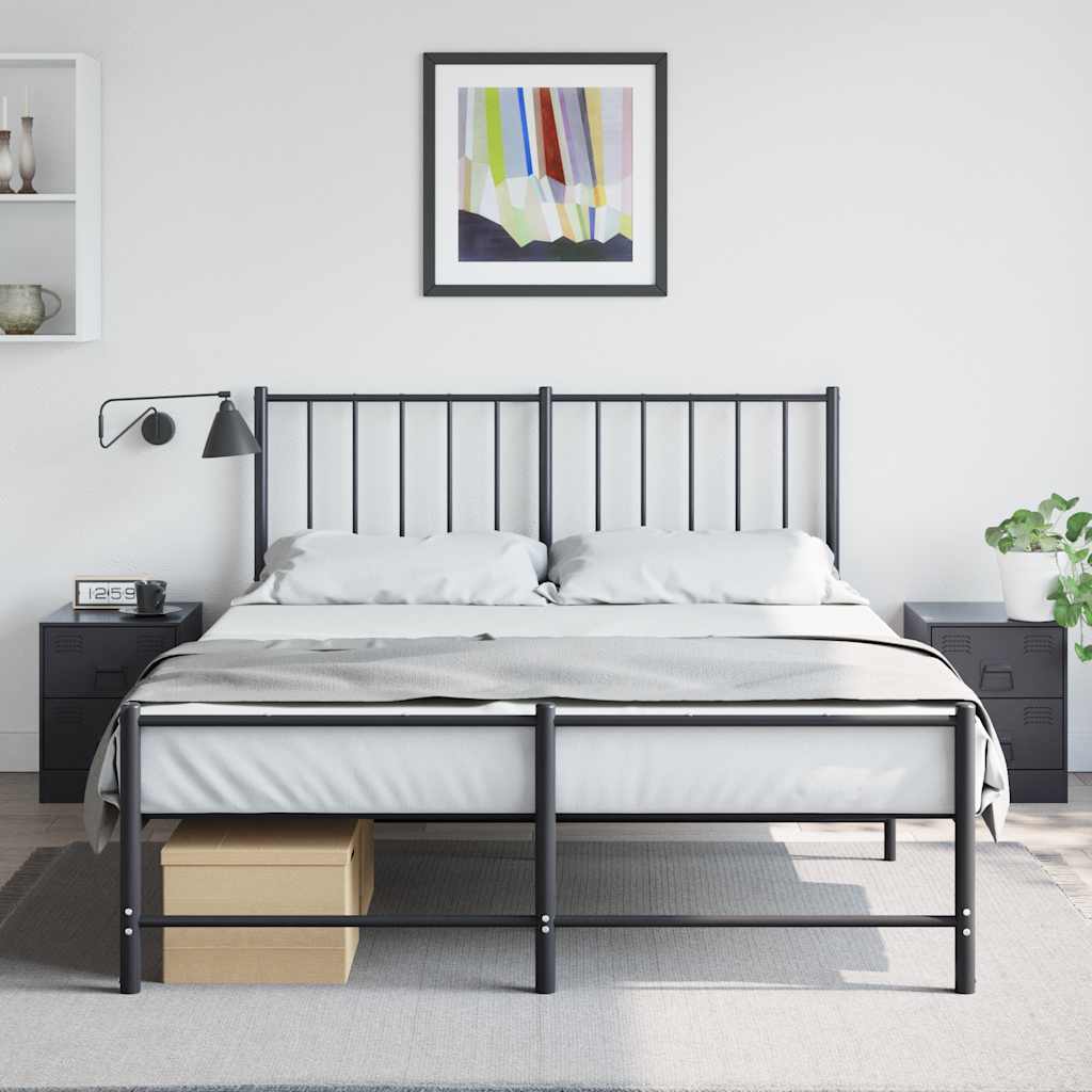 vidaXL Noptiere, 2 buc., negru, 34,5x39x44 cm, oțel vidaXL Noptiere, 2 buc., negru, 34,5x39x44 cm, oțel
