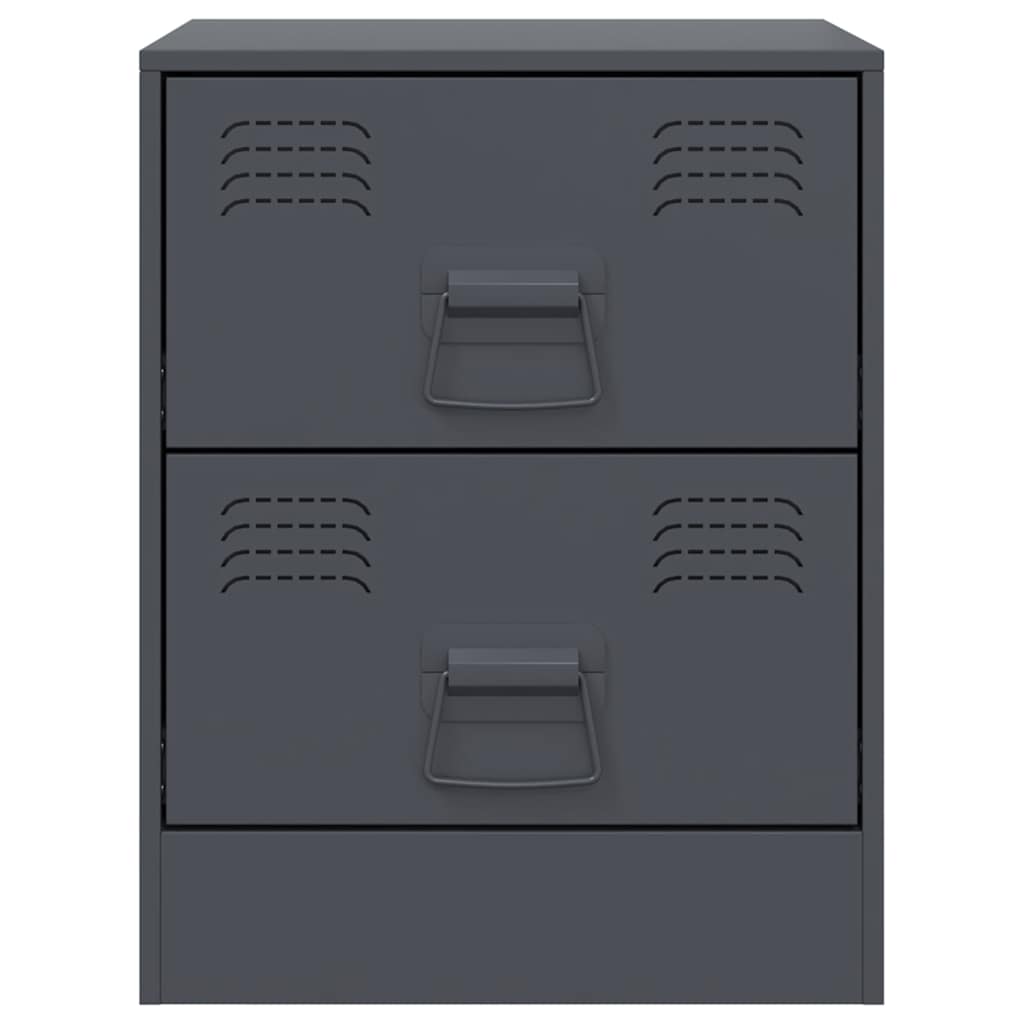 vidaXL Noptiere, 2 buc., antracit, 34,5x39x44 cm, oțel vidaXL Noptiere, 2 buc., antracit, 34,5x39x44 cm, oțel