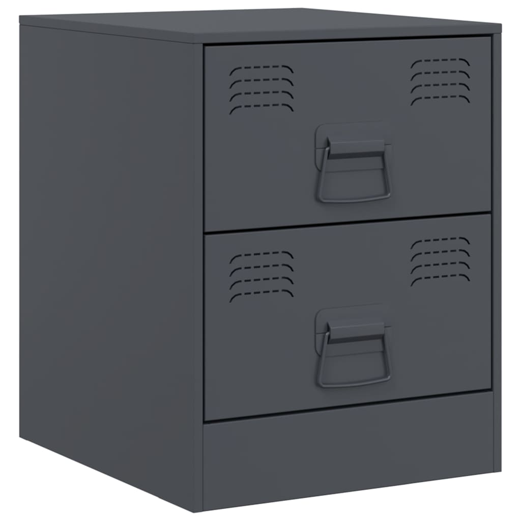 vidaXL Noptiere, 2 buc., antracit, 34,5x39x44 cm, oțel vidaXL Noptiere, 2 buc., antracit, 34,5x39x44 cm, oțel