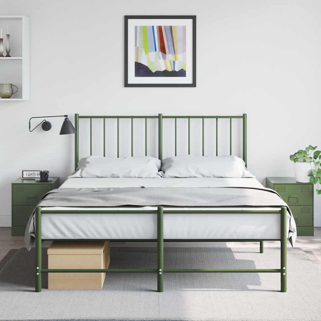 vidaXL Noptiere, 2 buc., verde, 34,5x39x44 cm, oțel vidaXL Noptiere, 2 buc., verde, 34,5x39x44 cm, oțel