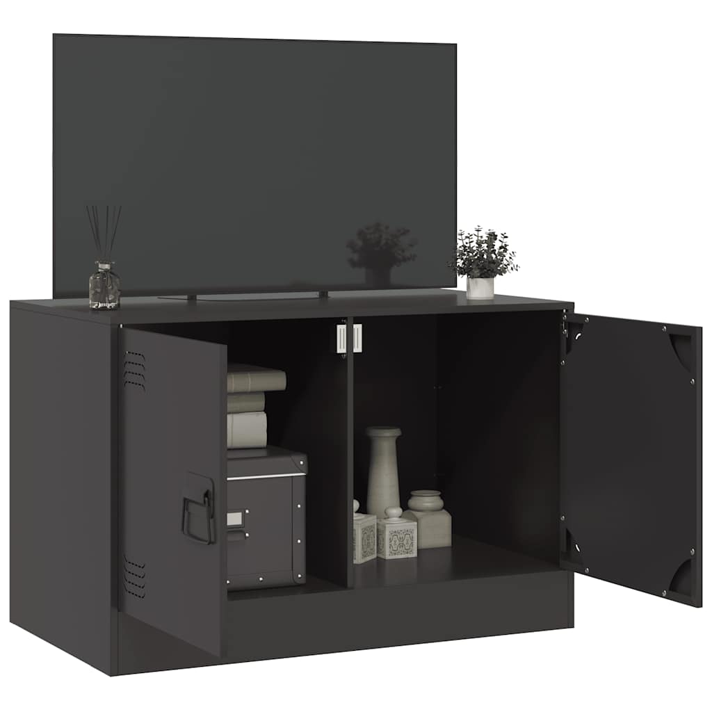 vidaXL Dulap TV, negru, 67x39x44 cm, oțel vidaXL Dulap TV, negru, 67x39x44 cm, oțel