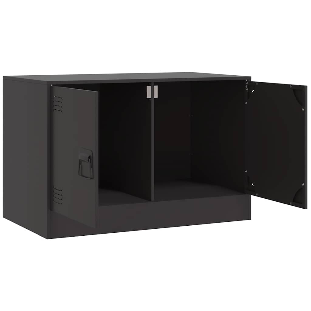 vidaXL Dulap TV, negru, 67x39x44 cm, oțel vidaXL Dulap TV, negru, 67x39x44 cm, oțel