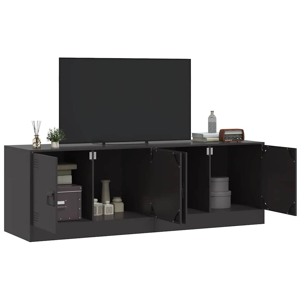 vidaXL Dulapuri TV, 2 buc., negru, 67x39x44 cm, oțel