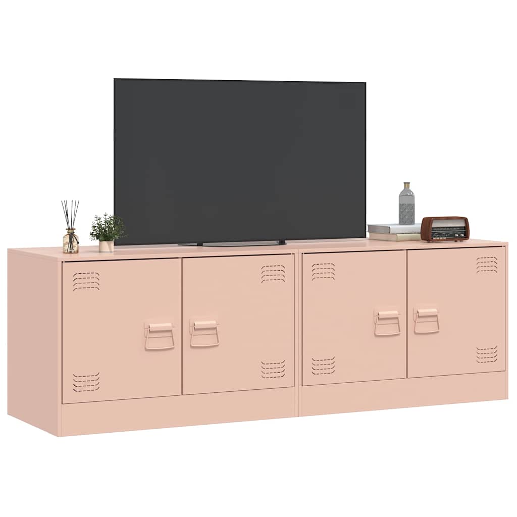 vidaXL Dulapuri TV 2 buc Roz 67x39x44 cm Otel