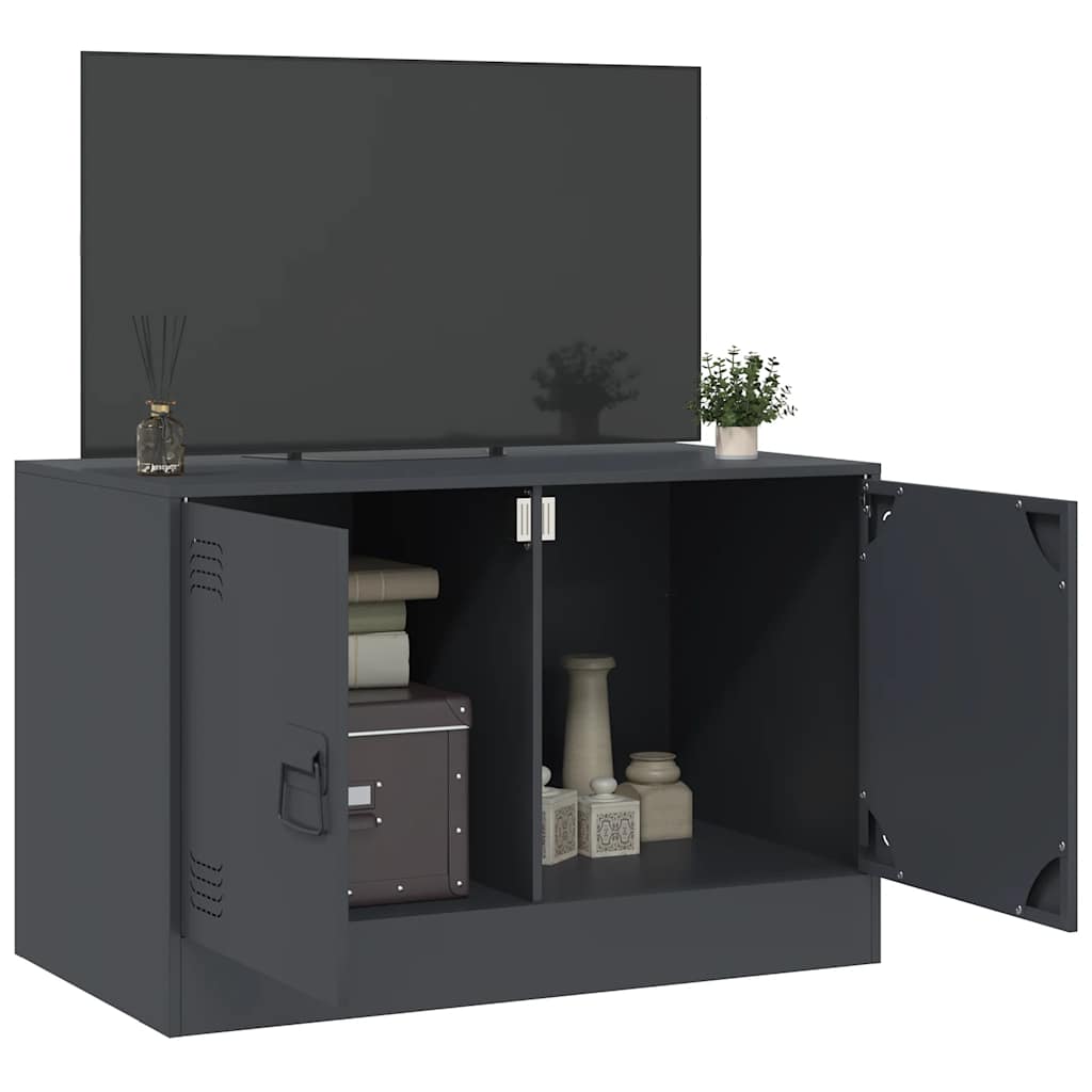 vidaXL Comodă TV, antracit, 67x39x44 cm, oțel vidaXL Comodă TV, antracit, 67x39x44 cm, oțel