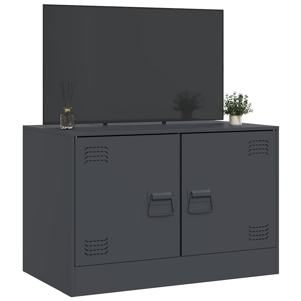 vidaXL Comodă TV, antracit, 67x39x44 cm, oțel vidaXL Comodă TV, antracit, 67x39x44 cm, oțel