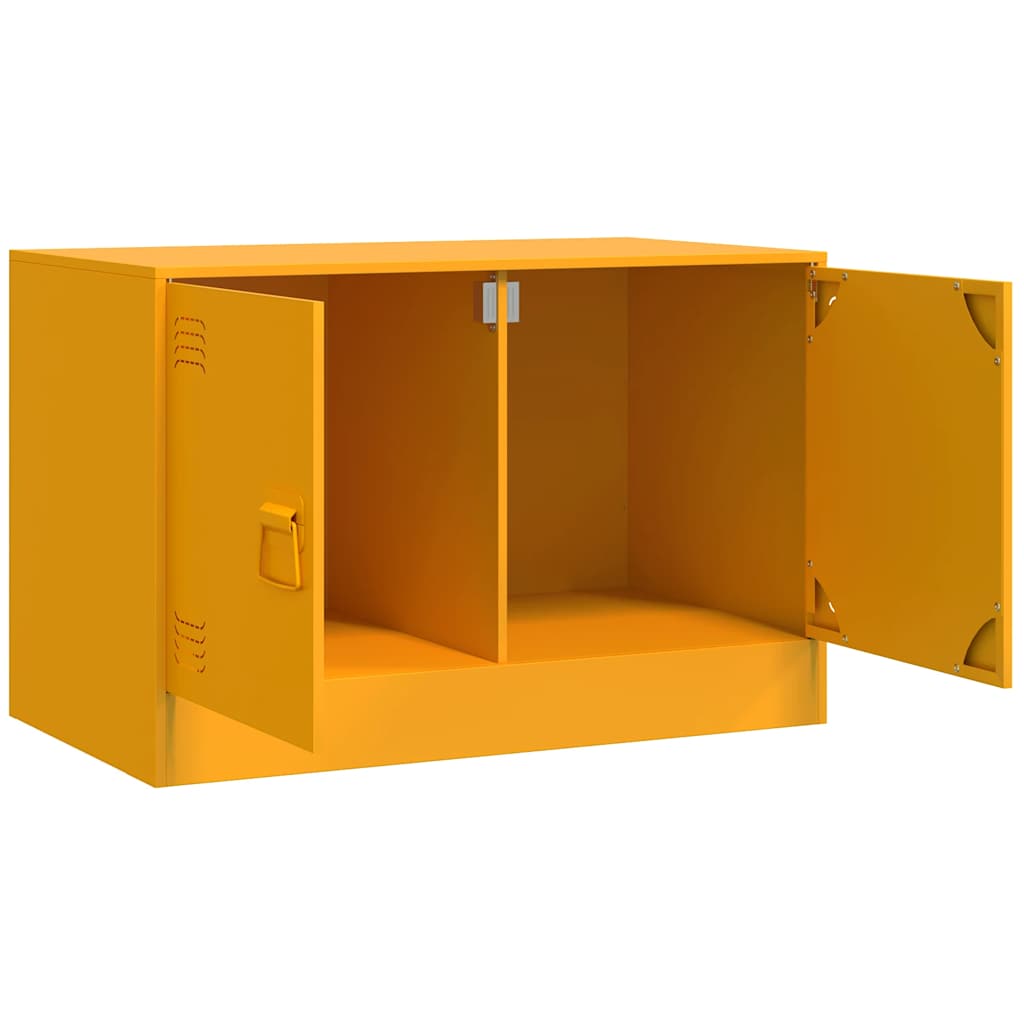 vidaXL Comodă TV, 2 buc., galben muștar, 67x39x44 cm, oțel