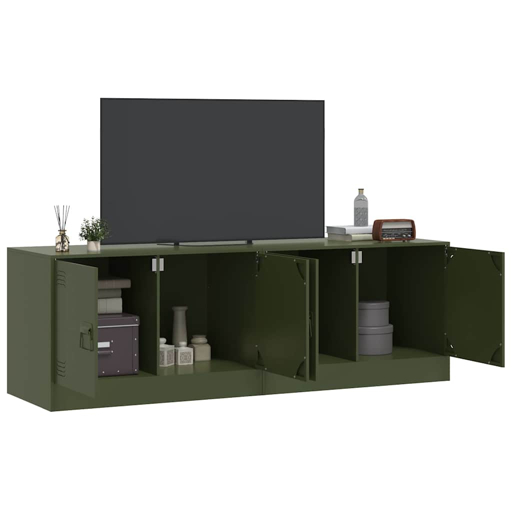 vidaXL Dulapuri TV 2 buc., verde măslină, 67x39x44 cm Otel