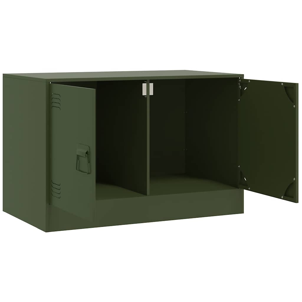 vidaXL Dulapuri TV 2 buc., verde măslină, 67x39x44 cm Otel