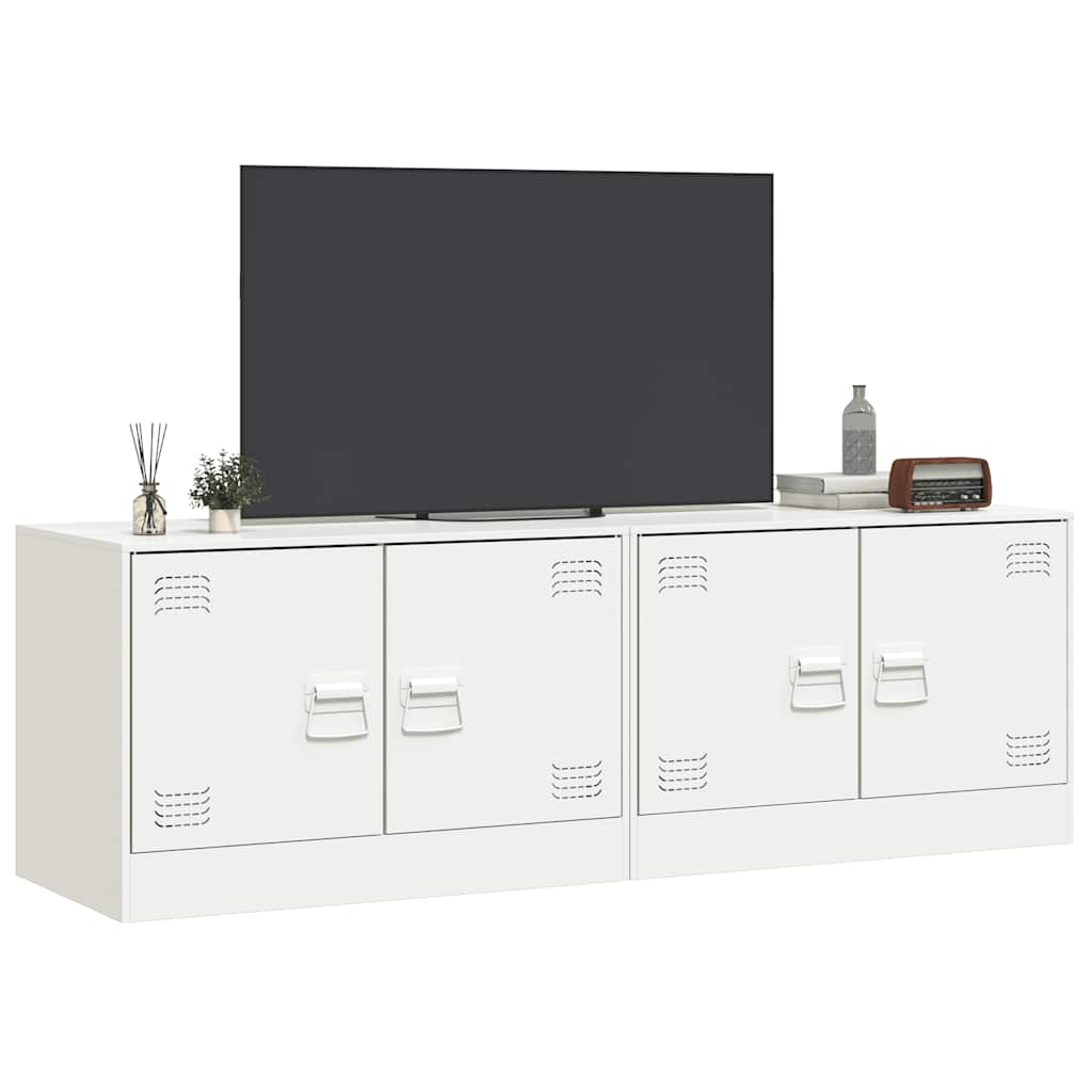 vidaXL Dulapuri TV 2 buc., alb, 67x39x44 cm Otel