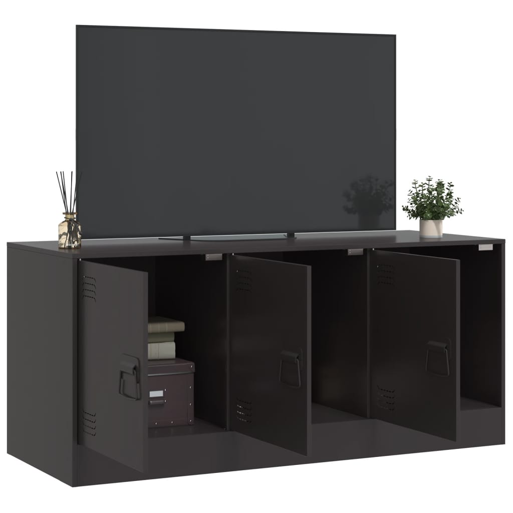 vidaXL Comodă TV, negru, 99x39x44 cm, oțel vidaXL Comodă TV, negru, 99x39x44 cm, oțel