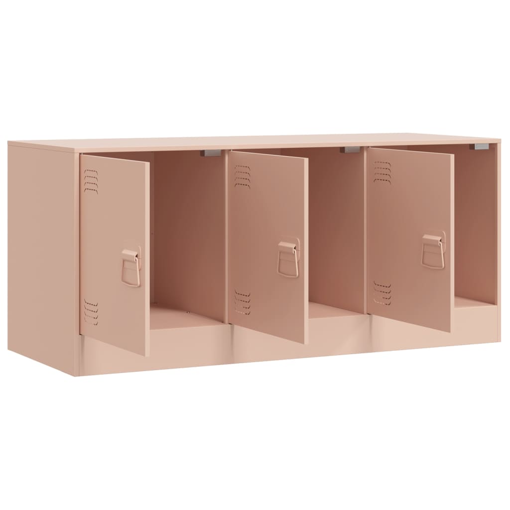 vidaXL Comodă TV, roz, 99x39x44 cm, oțel vidaXL Comodă TV, roz, 99x39x44 cm, oțel