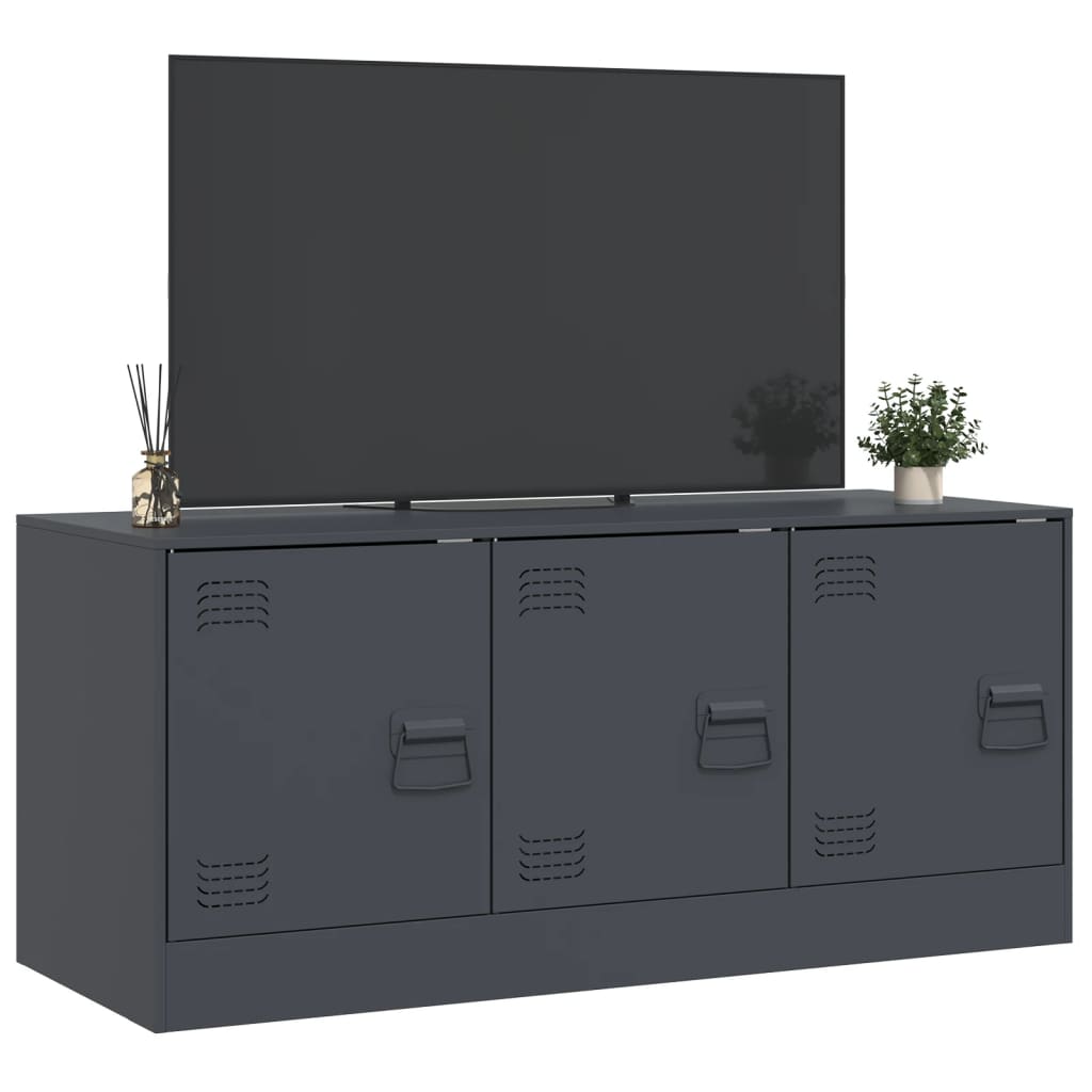 vidaXL Comodă TV, antracit, 99x39x44 cm, oțel vidaXL Comodă TV, antracit, 99x39x44 cm, oțel