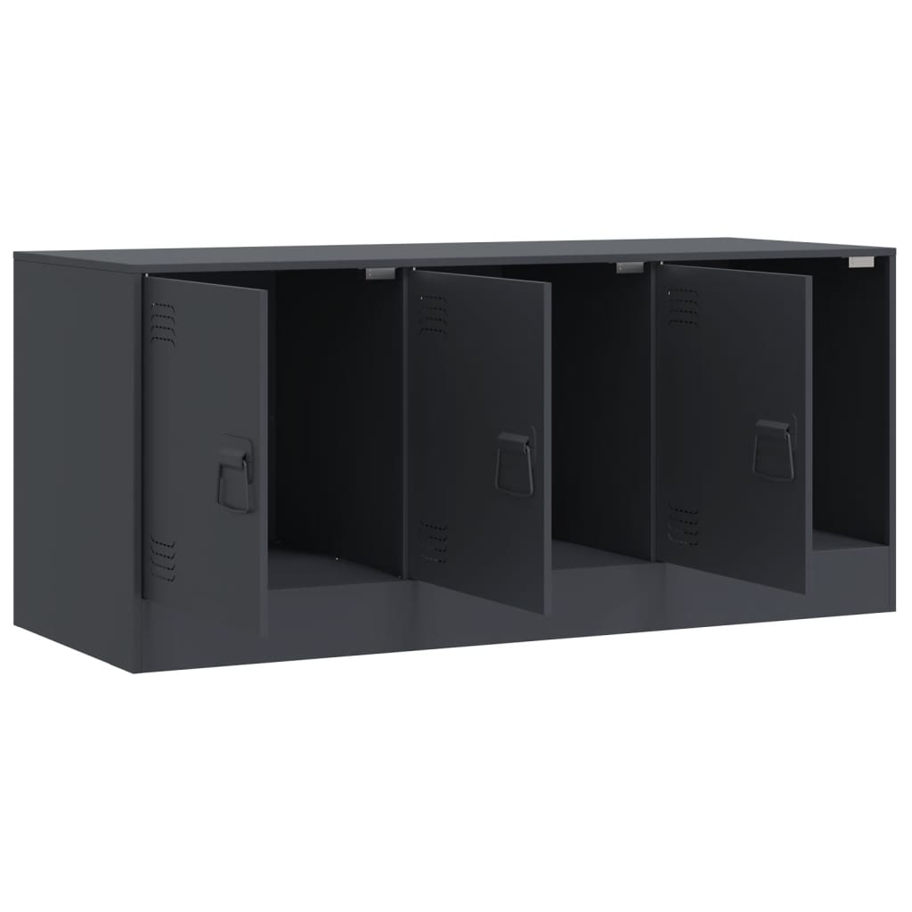 vidaXL Comodă TV, antracit, 99x39x44 cm, oțel vidaXL Comodă TV, antracit, 99x39x44 cm, oțel