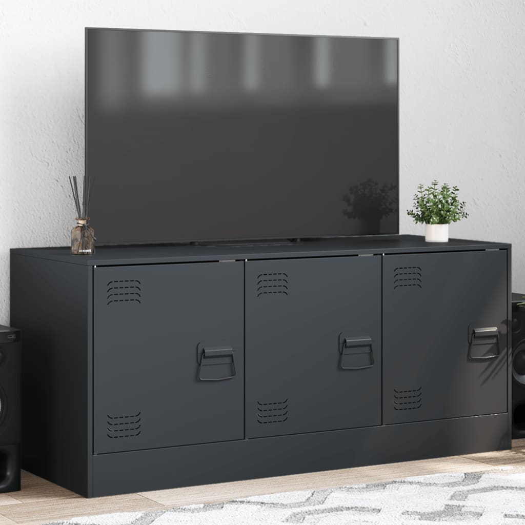 vidaXL Comodă TV, antracit, 99x39x44 cm, oțel vidaXL Comodă TV, antracit, 99x39x44 cm, oțel