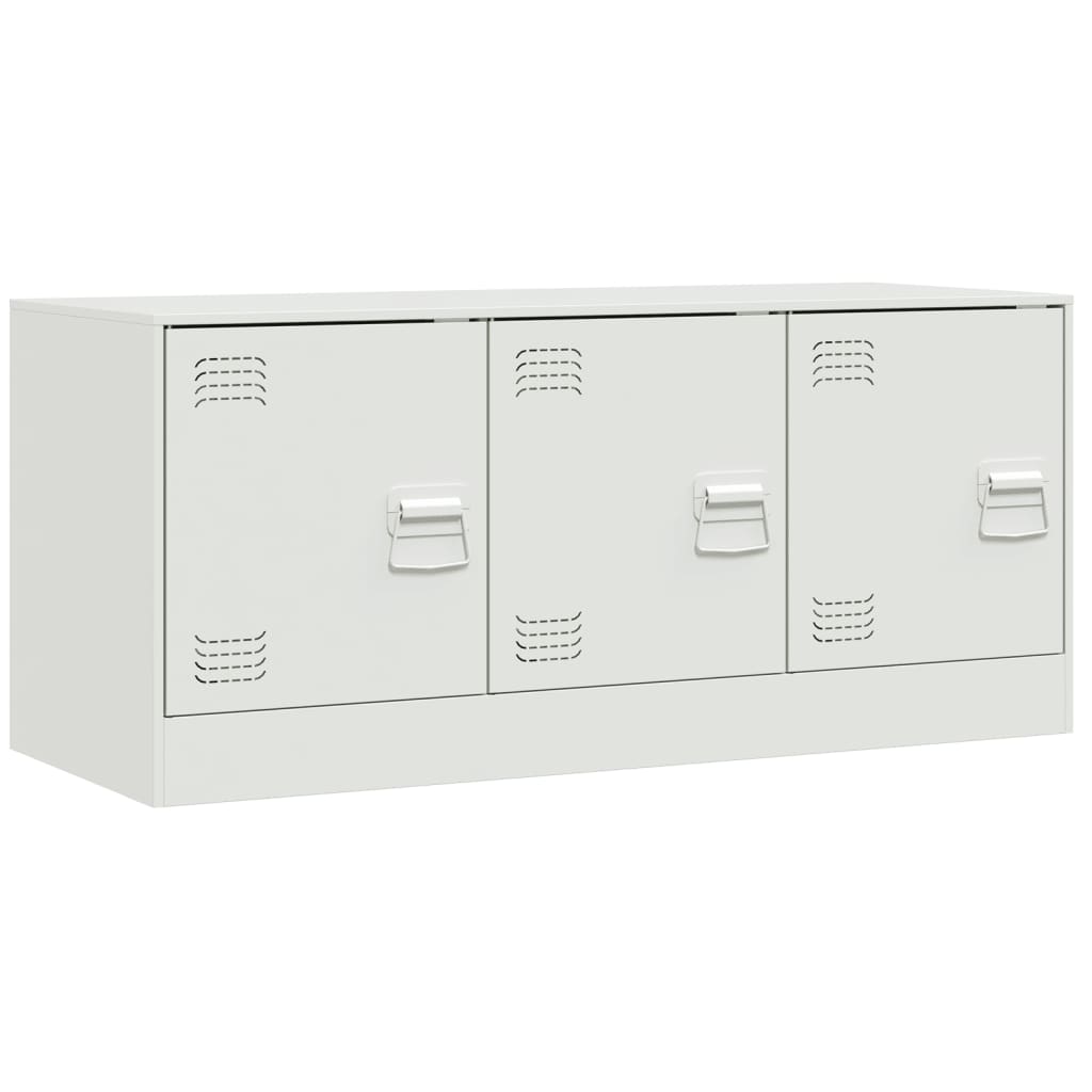vidaXL Comodă TV, alb, 99x39x44 cm, oțel vidaXL Comodă TV, alb, 99x39x44 cm, oțel