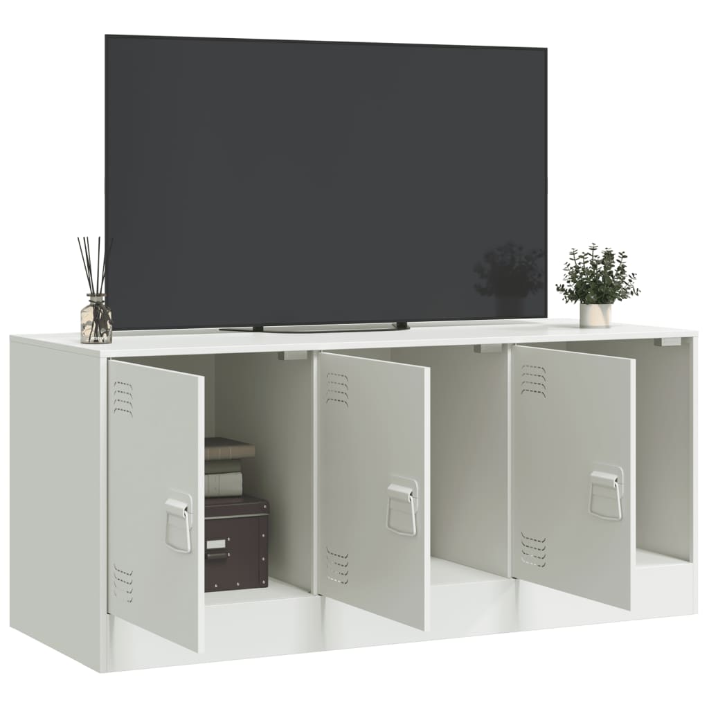vidaXL Comodă TV, alb, 99x39x44 cm, oțel vidaXL Comodă TV, alb, 99x39x44 cm, oțel
