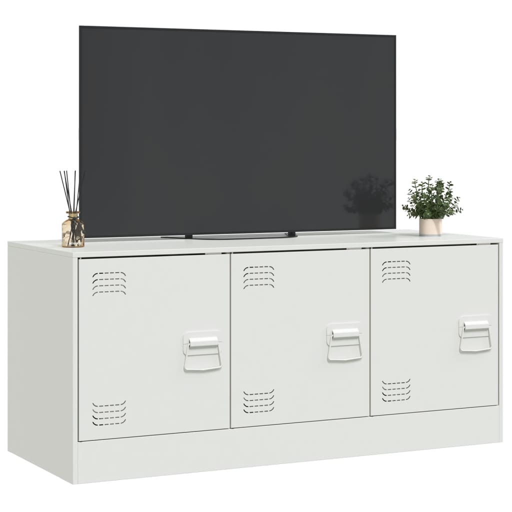 vidaXL Comodă TV, alb, 99x39x44 cm, oțel vidaXL Comodă TV, alb, 99x39x44 cm, oțel