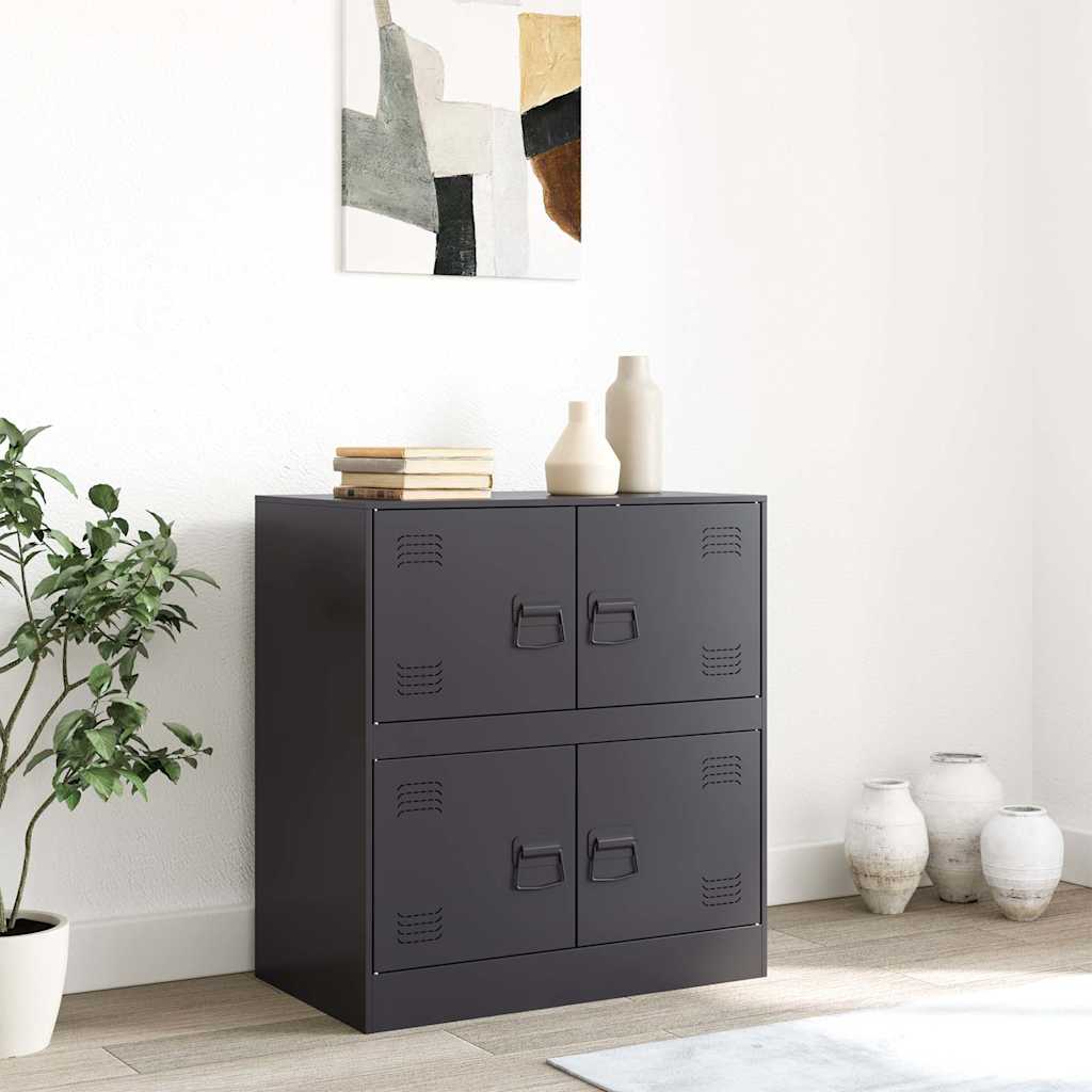 vidaXL Servantă, negru, 67x39x73 cm, oțel