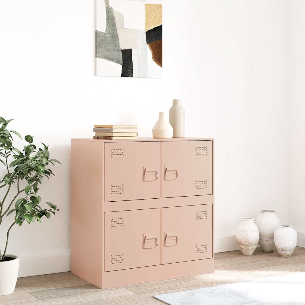 vidaXL Bufeta Roz 67x39x73 cm oțel vidaXL Bufeta Roz 67x39x73 cm oțel