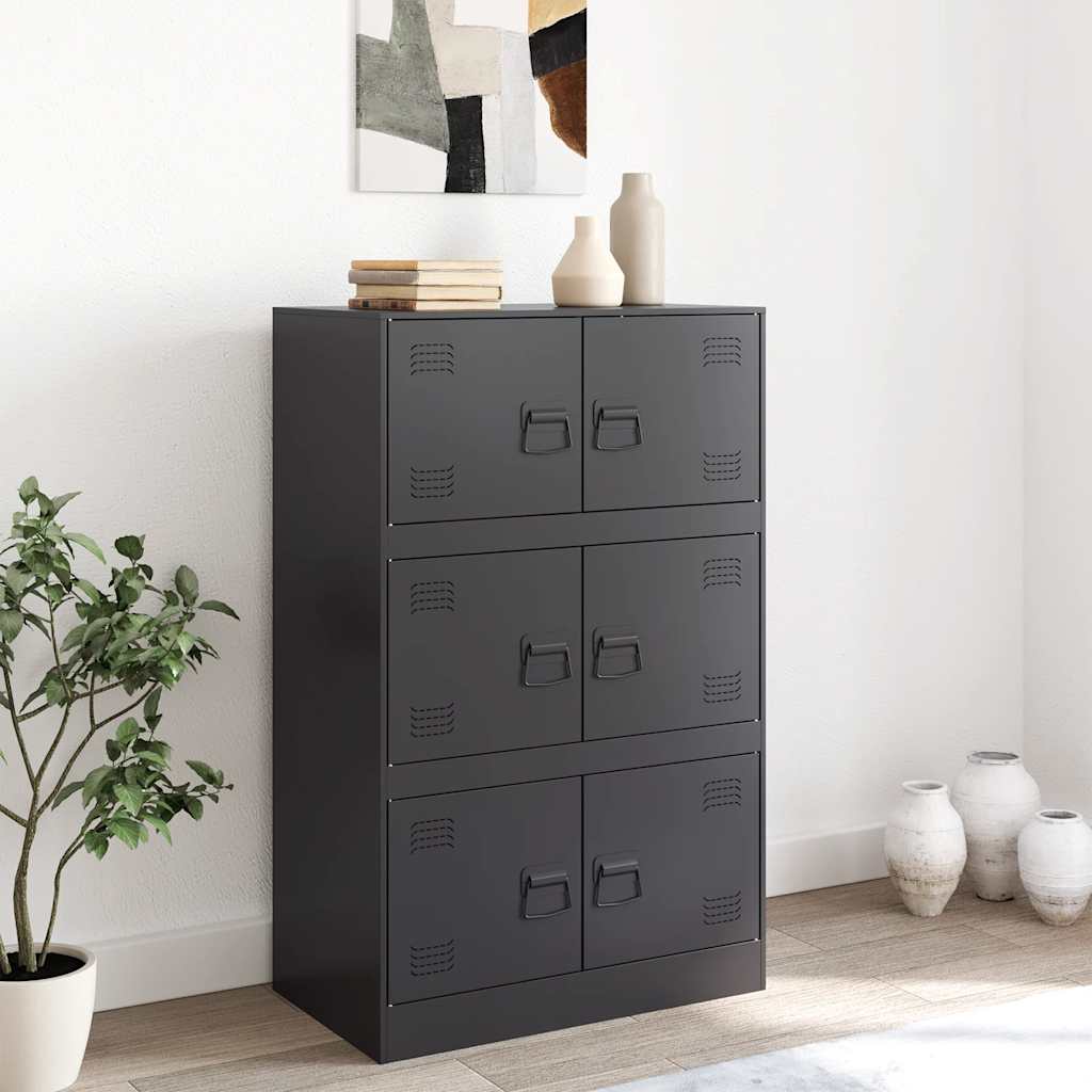 vidaXL Servantă, negru, 67x39x107 cm, oțel