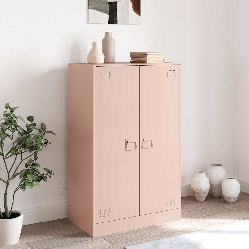 vidaXL Comodă Roz 67x39x107 cm oțel vidaXL Comodă Roz 67x39x107 cm oțel