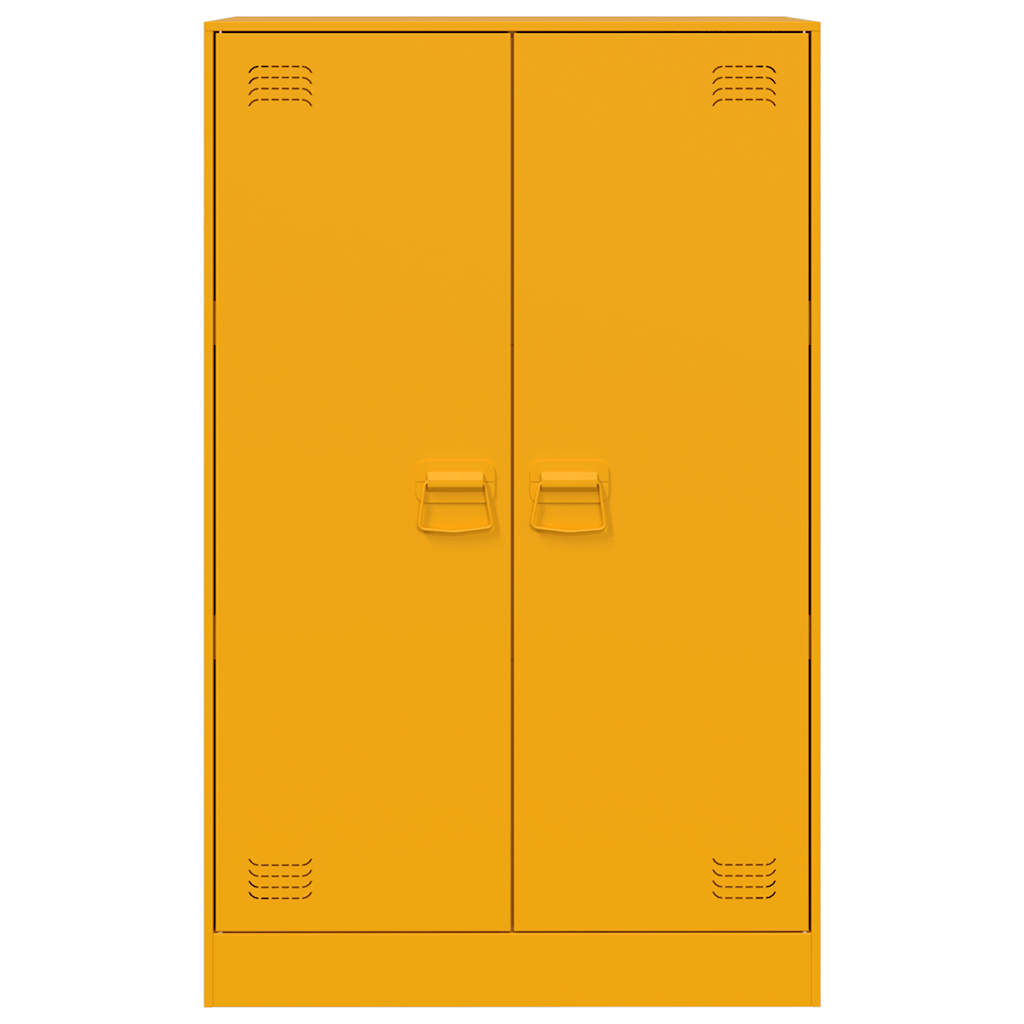 vidaXL Noptieră, galben muștar, 67x39x107 cm oțel