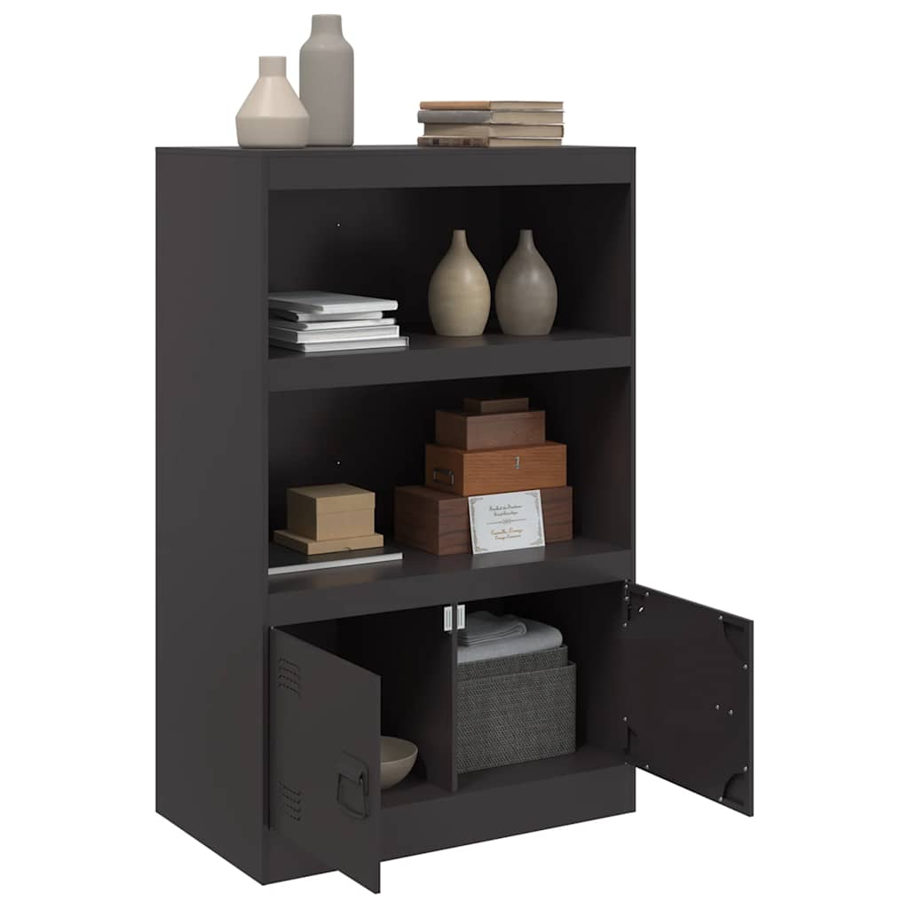 vidaXL Servantă, negru, 67x39x107 cm, oțel vidaXL Servantă, negru, 67x39x107 cm, oțel