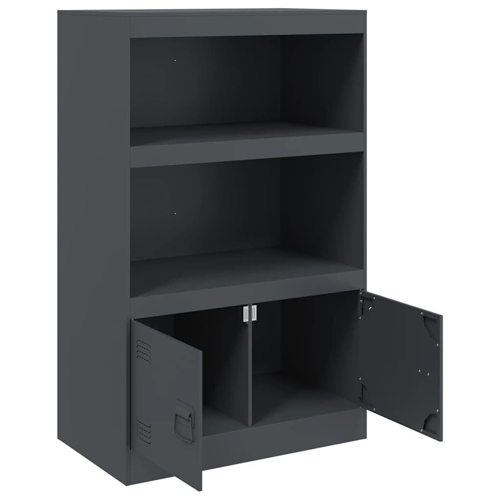 vidaXL Servantă, antracit, 67x39x107 cm, oțel vidaXL Servantă, antracit, 67x39x107 cm, oțel