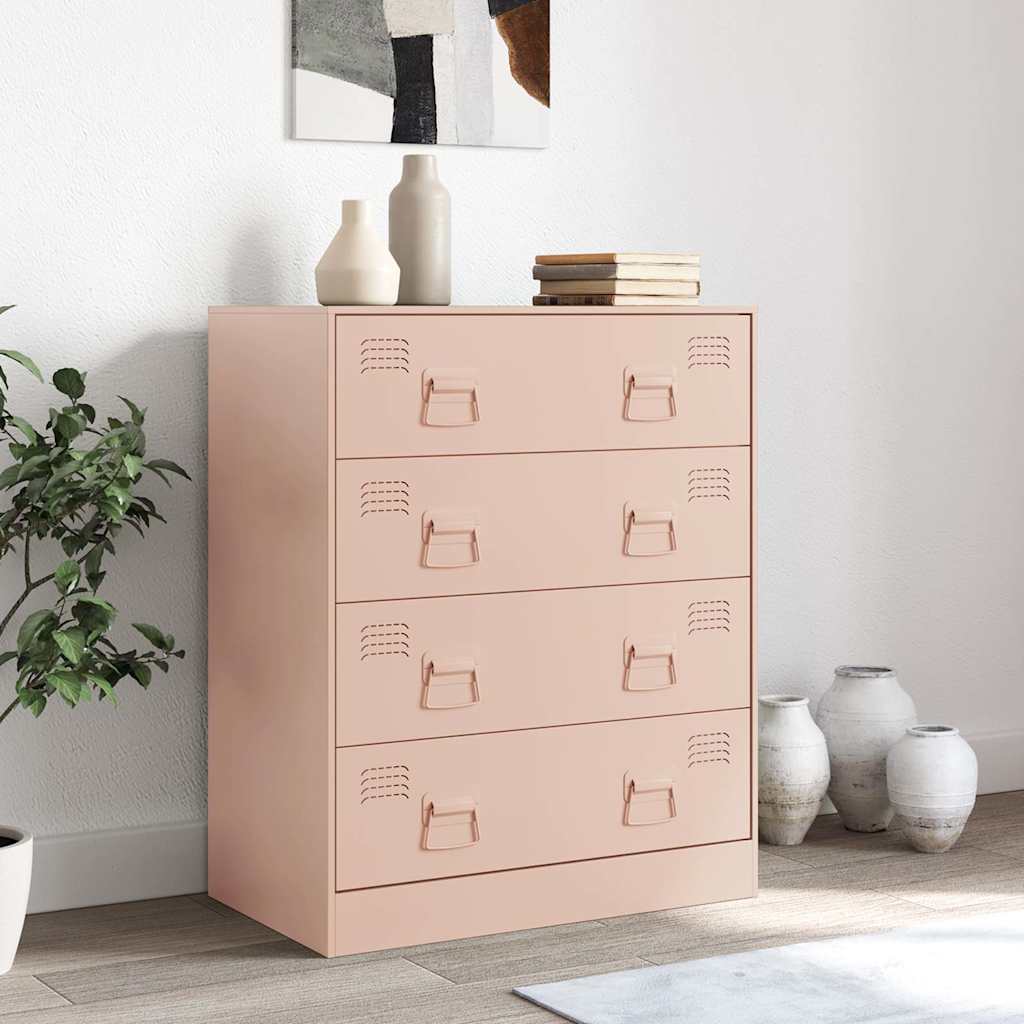 vidaXL Comodă Roz 67x39x83 cm oțel vidaXL Comodă Roz 67x39x83 cm oțel