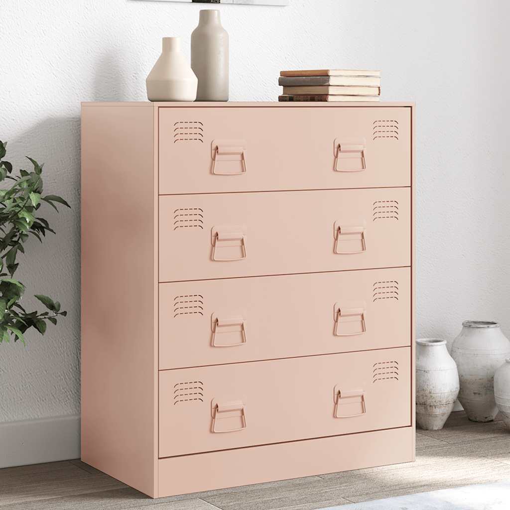 vidaXL Comodă Roz 67x39x83 cm oțel vidaXL Comodă Roz 67x39x83 cm oțel
