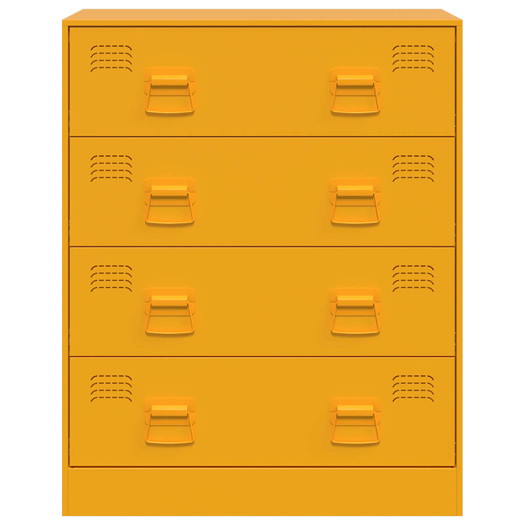 vidaXL Noptieră, galben muștar, 67x39x83 cm oțel