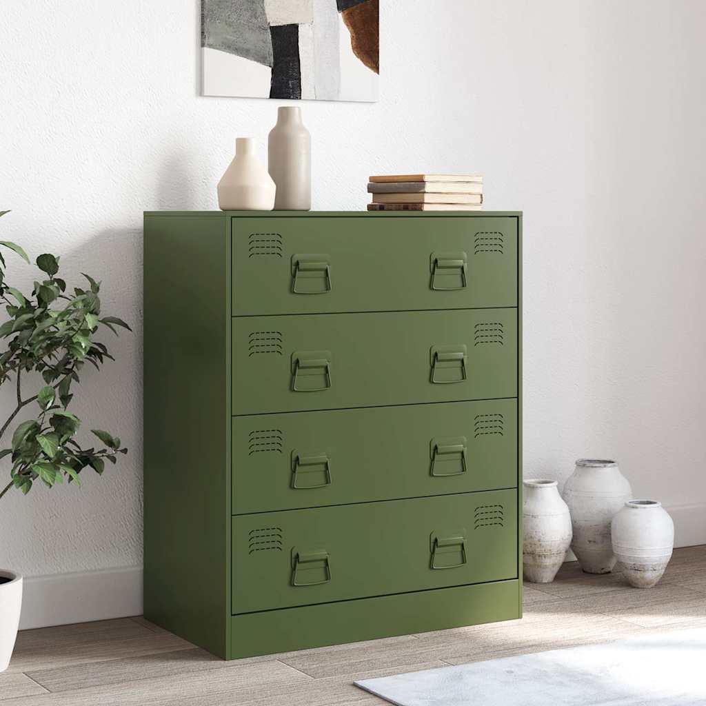 vidaXL Bufeta verde măslină 67x39x83 cm oțel vidaXL Bufeta verde măslină 67x39x83 cm oțel