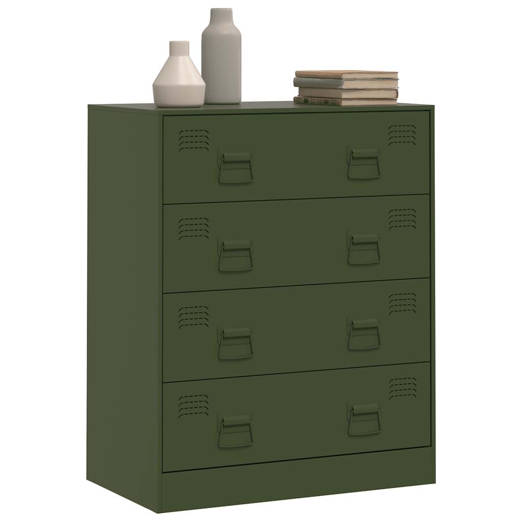 vidaXL Bufeta verde măslină 67x39x83 cm oțel vidaXL Bufeta verde măslină 67x39x83 cm oțel