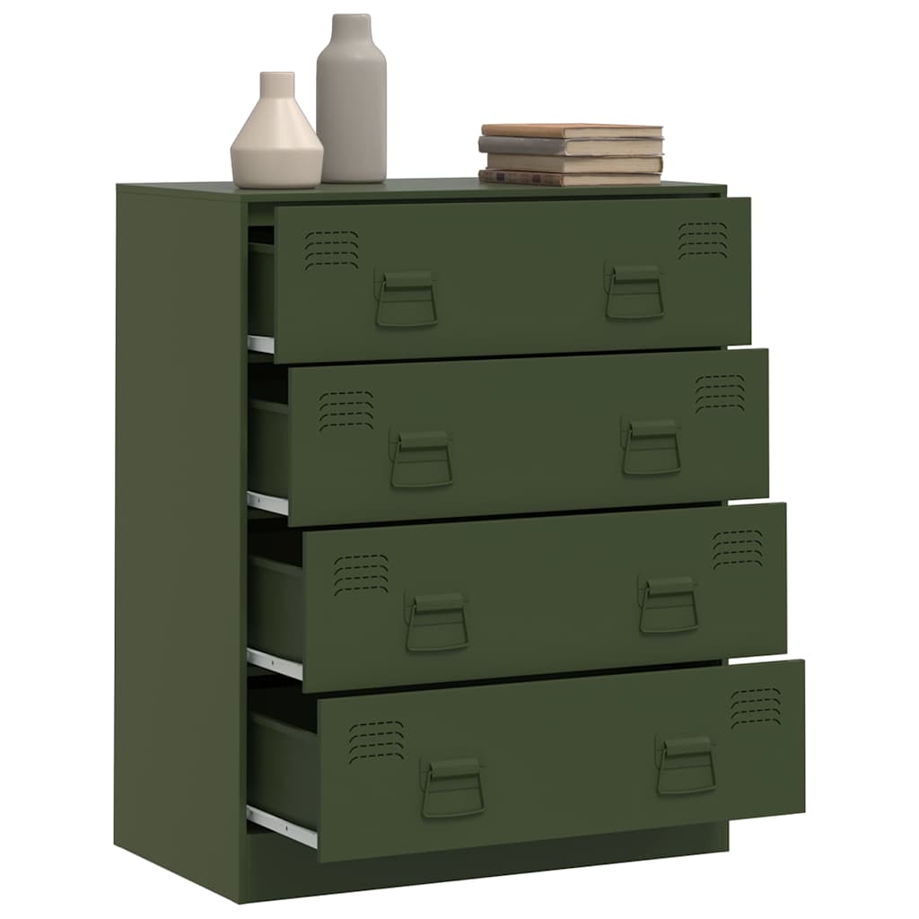 vidaXL Bufeta verde măslină 67x39x83 cm oțel vidaXL Bufeta verde măslină 67x39x83 cm oțel